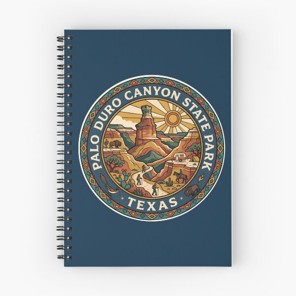 Item preview, Insignia de arte de viaje con ilustración del Parque Estatal Palo Duro Canyon, Texas designed and sold by KrisSidDesigns.