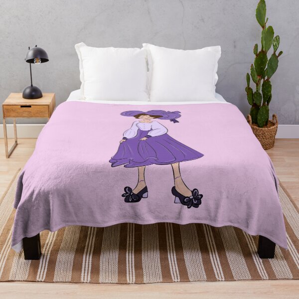 Item preview, Elegant Purple Princess Cartoon Illustration with Vintage Dress and Oversized Bow designed and sold by nada-art.