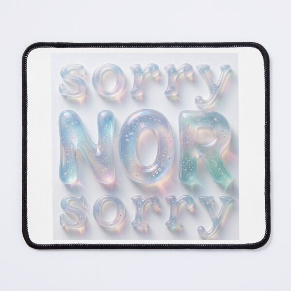Item preview, Holographic Sorry NOR Sorry Pastel Glass Typography designed and sold by nvrprooo.