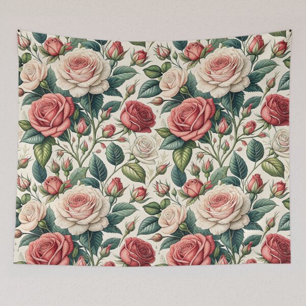 Item preview, Romantic Vintage Rose Garden Pattern designed and sold by Petal & Pattern Co.