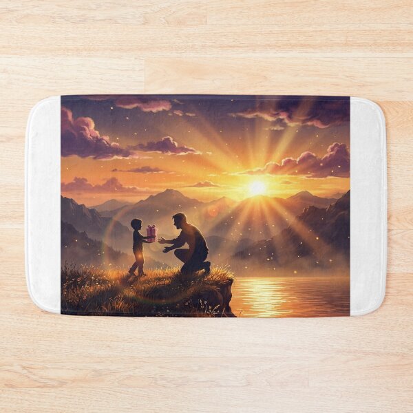 Item preview, Sunset Gift: A Moment Between Father and Child designed and sold by RetroSystemCo.
