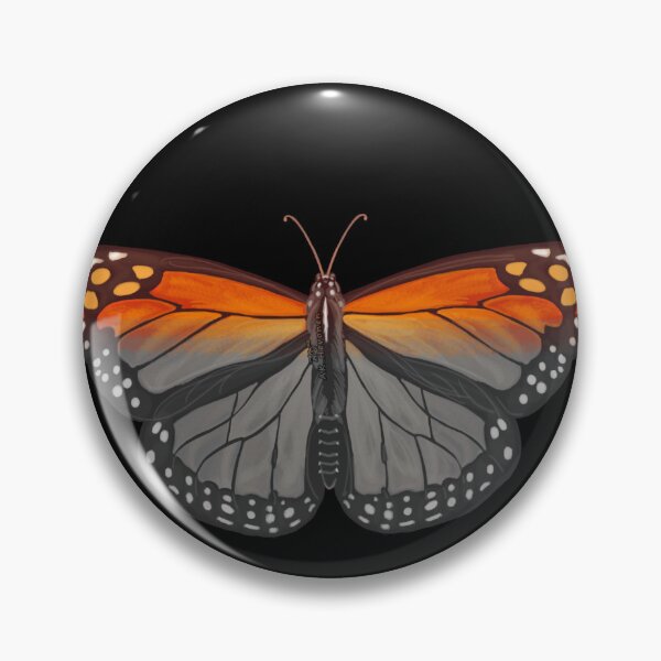 Item preview, Monarch Butterfly, color - black - white, handpainted 1 designed and sold by AK-Hevonen.