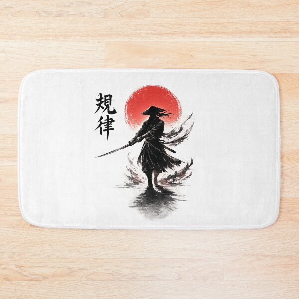 Item preview, Discipline — Lone Samurai Katana Red Sun Ink Art designed and sold by Cyber Kitsune.