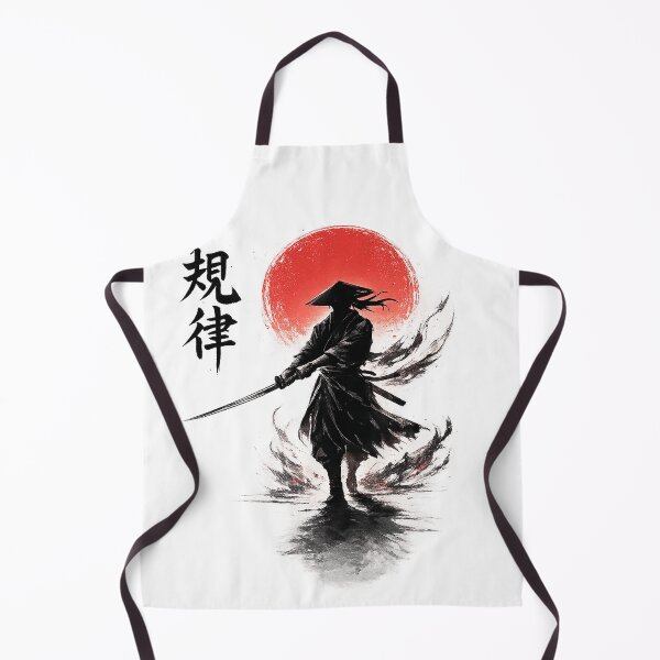 Item preview, Discipline — Lone Samurai Katana Red Sun Ink Art designed and sold by Cyber Kitsune.