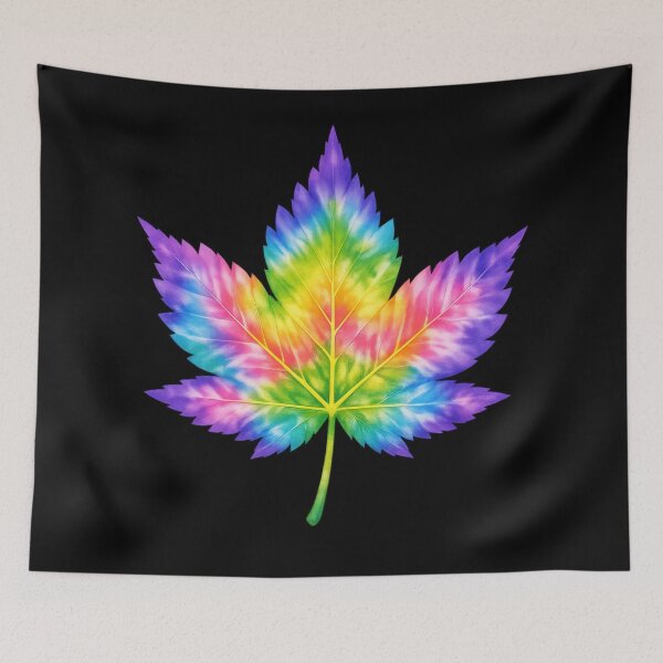 Item preview, Rainbow Tie-Dye Cannabis Leaf Art designed and sold by jgvisualarts.