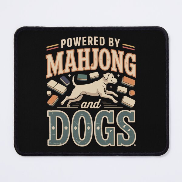 Item preview, Powered by Mahjong and Dog Retro Funny Mahjong designed and sold by ZACK ART.