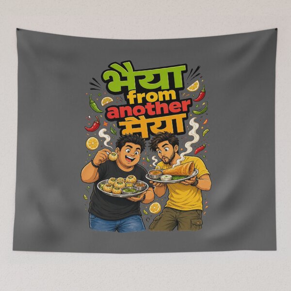 Item preview, Bhaiya from another Maiya - Street Food Lovers / Foodies | Quirky Hindi Theme Tshirt designed and sold by freezed-frames.