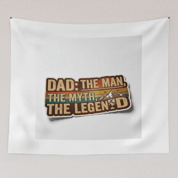 Item preview, Dad: The Man, The Myth, The Legend – Retro Vintage Mountain Sticker designed and sold by RetroSystemCo.
