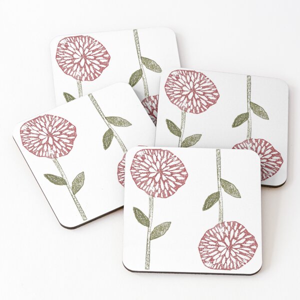 Item preview, Block print floral hand carved two-directional regular pattern designed and sold by Boy and Belugee.