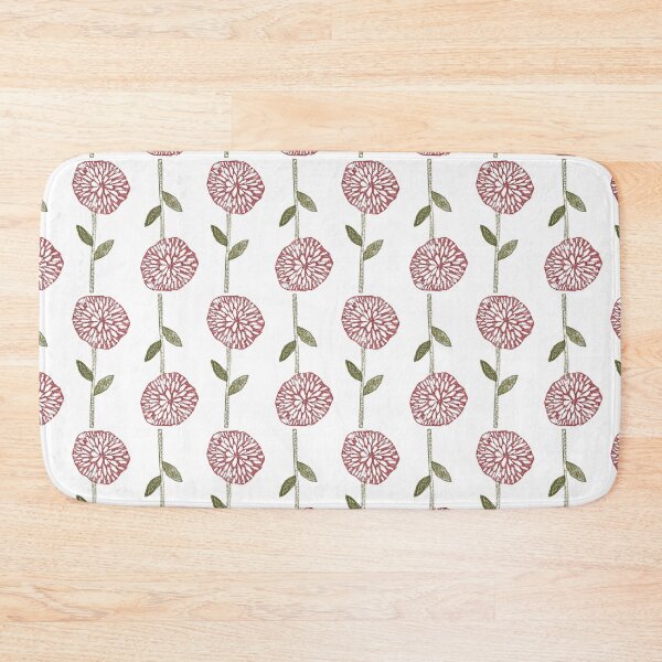 Item preview, Block print floral hand carved two-directional regular pattern designed and sold by Boy and Belugee.
