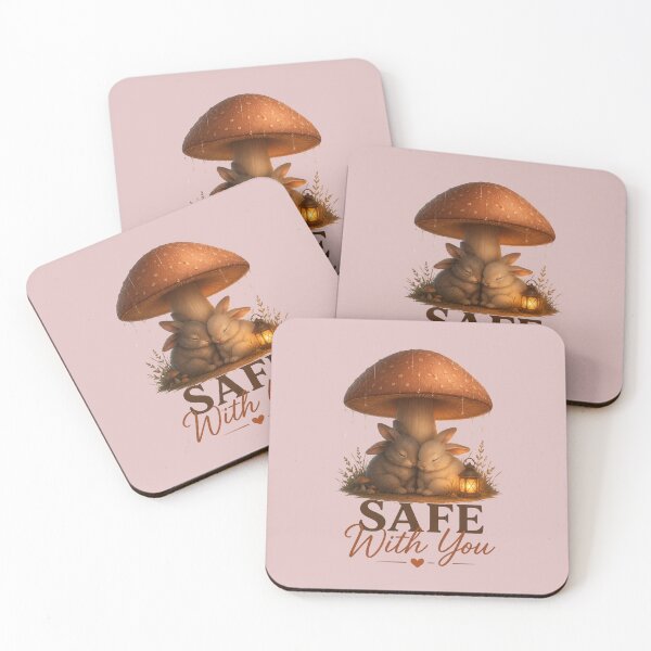 Item preview, Safe With You, Cozy Bunny Love Design, Soft Romantic Fantasy Artwork designed and sold by JagrDesigns.