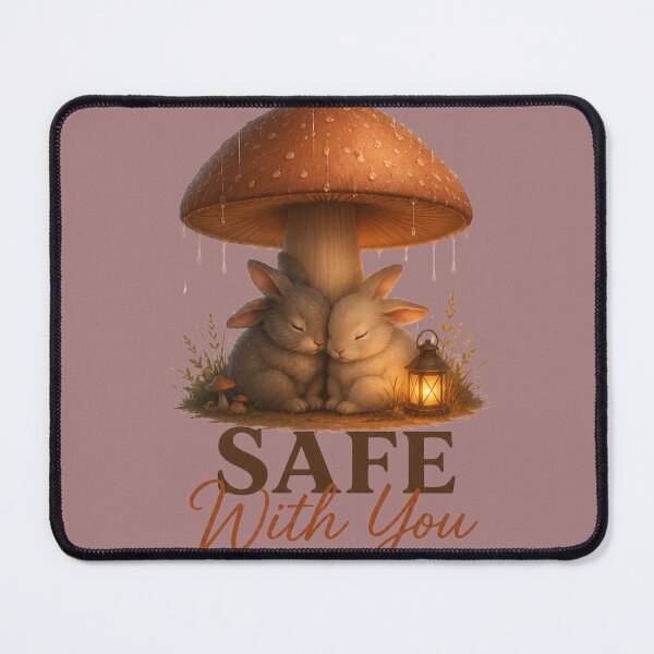 Item preview, Safe With You, Cozy Bunny Love Design, Soft Romantic Fantasy Artwork designed and sold by JagrDesigns.