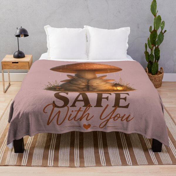 Item preview, Safe With You, Cozy Bunny Love Design, Soft Romantic Fantasy Artwork designed and sold by JagrDesigns.