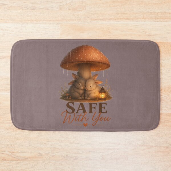 Item preview, Safe With You, Cozy Bunny Love Design, Soft Romantic Fantasy Artwork designed and sold by JagrDesigns.