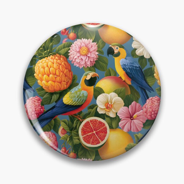 Item preview, Funny Parrors Tropical Fruita Floral Retro Pattern designed and sold by SecretDicer.