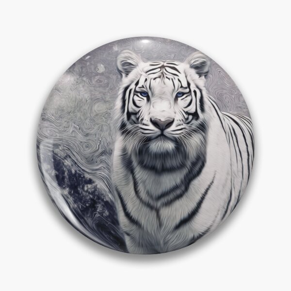 Item preview, Arctic Vortex Tiger | Monochrome Fantasy Wildlife Art designed and sold by TreatLLC.
