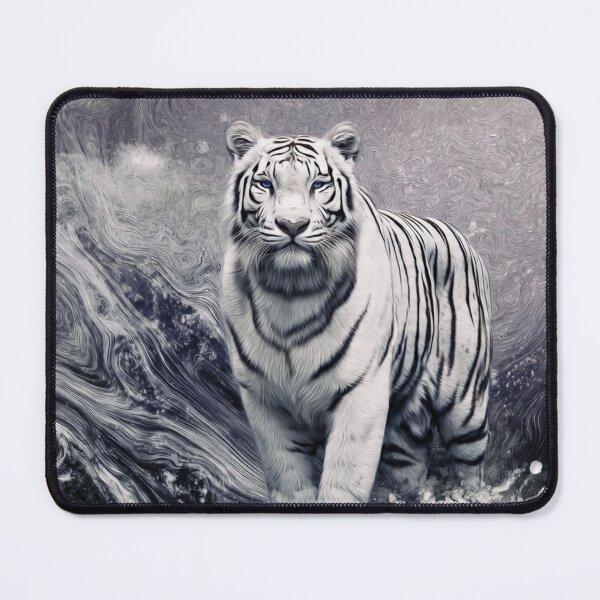Item preview, Arctic Vortex Tiger | Monochrome Fantasy Wildlife Art designed and sold by TreatLLC.