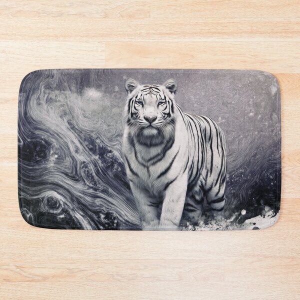 Item preview, Arctic Vortex Tiger | Monochrome Fantasy Wildlife Art designed and sold by TreatLLC.