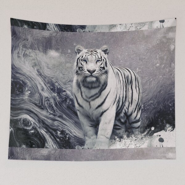 Item preview, Arctic Vortex Tiger | Monochrome Fantasy Wildlife Art designed and sold by TreatLLC.