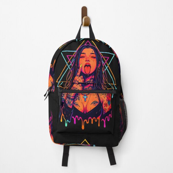 Item preview, Neon Cyberpunk Tattooed Girl - Edgy Alt Aesthetic designed and sold by SAsi666.