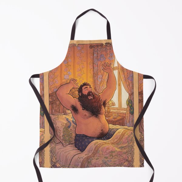 Item preview, Happy Hairy Bear Waking Up in Bed designed and sold by ZhivanCrimson.