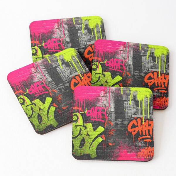 Item preview, Abstract pink and green spray-painted graffiti designed and sold by Pics'Elle Creations.