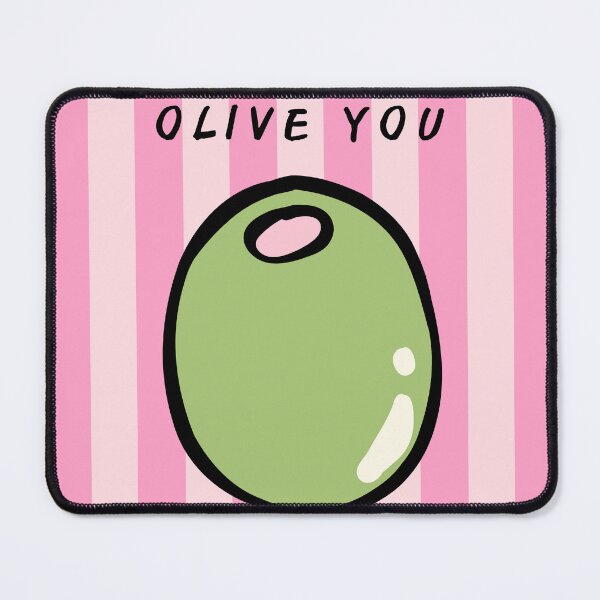 Item preview, Olive You Cute Love Pun on Pink Stripes Background designed and sold by samahl_l.