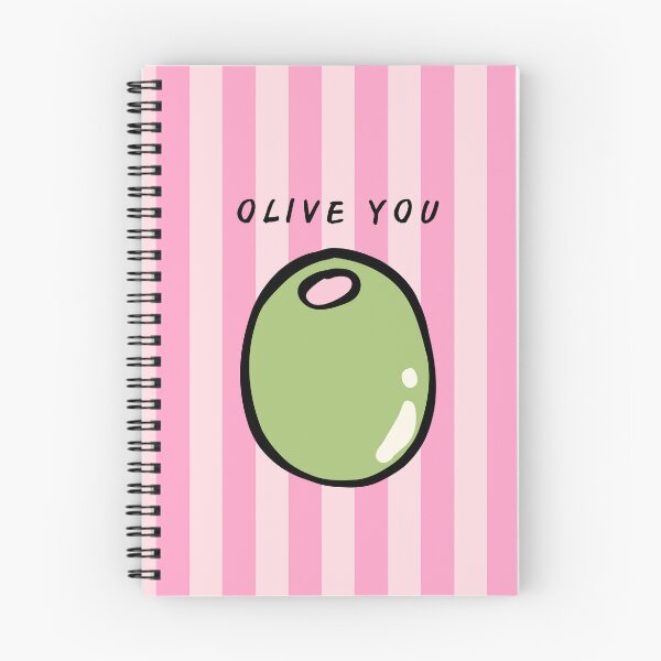 Item preview, Olive You Cute Love Pun on Pink Stripes Background designed and sold by samahl_l.