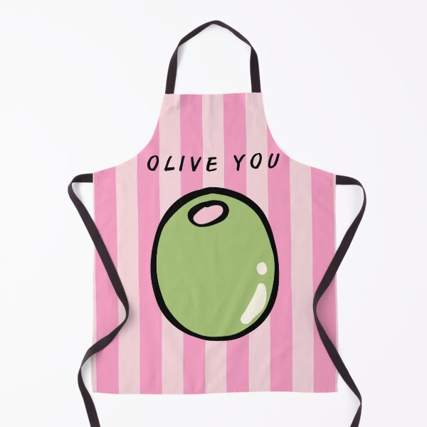 Item preview, Olive You Cute Love Pun on Pink Stripes Background designed and sold by samahl_l.