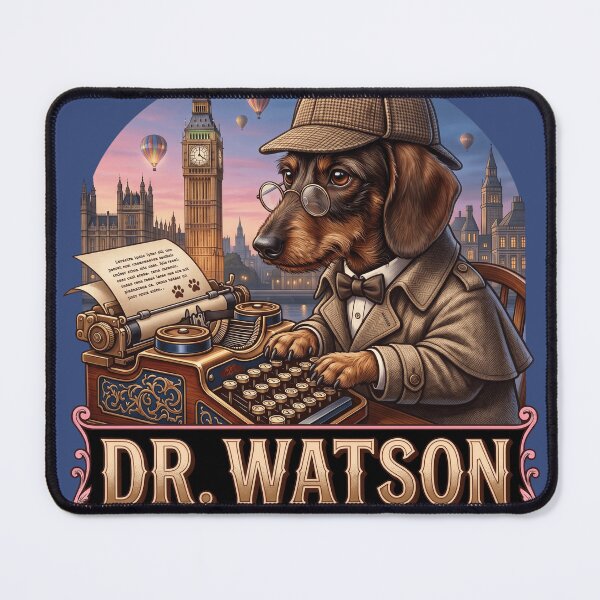 Item preview, Dr Watson Dachshund Dog - Notes Observations Treats Vintage Wiener Dog designed and sold by veloramode.