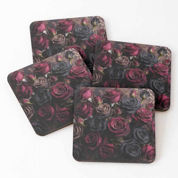 Item preview, Dark Burgundy and Black Rose Bouquet designed and sold by IntelliMindDesigns.