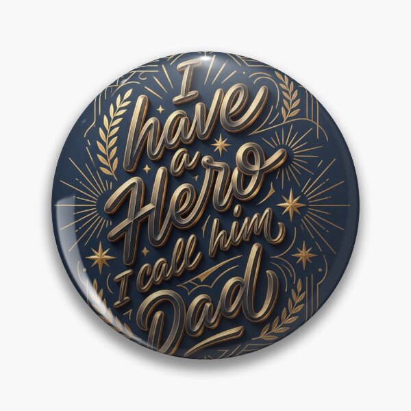 Item preview, I Have a Hero I Call Him Dad – Luxury Gold Lettering Father's Day Print designed and sold by RetroSystemCo.