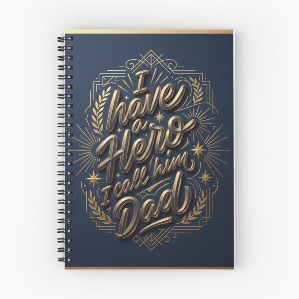 Item preview, I Have a Hero I Call Him Dad – Luxury Gold Lettering Father's Day Print designed and sold by RetroSystemCo.