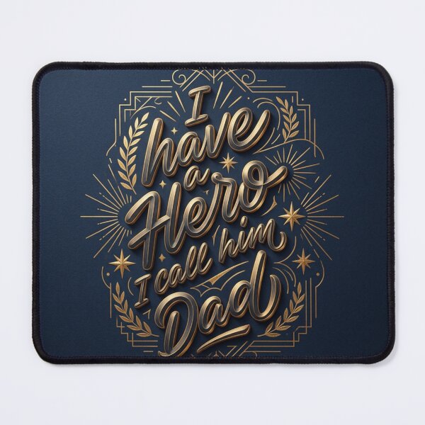 Item preview, I Have a Hero I Call Him Dad – Luxury Gold Lettering Father's Day Print designed and sold by RetroSystemCo.
