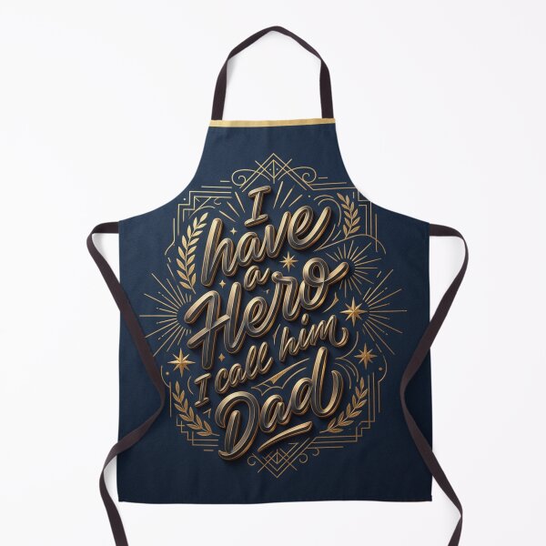 Item preview, I Have a Hero I Call Him Dad – Luxury Gold Lettering Father's Day Print designed and sold by RetroSystemCo.