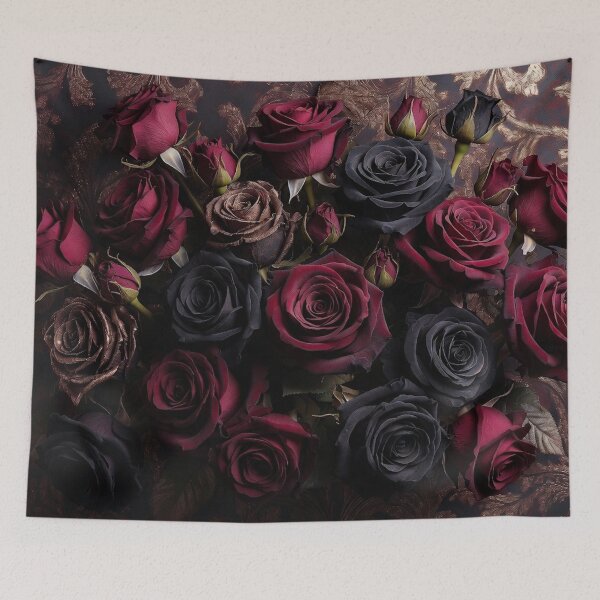 Item preview, Dark Burgundy and Black Rose Bouquet designed and sold by IntelliMindDesigns.