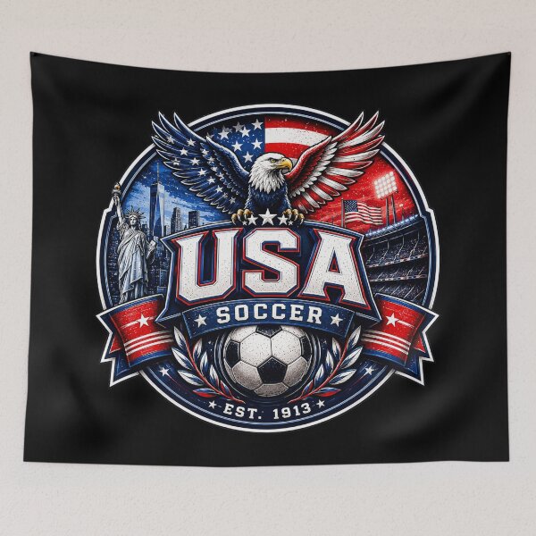Item preview, USA Soccer Badge Logo – American Football Fan Design designed and sold by TKOprintdesigns.