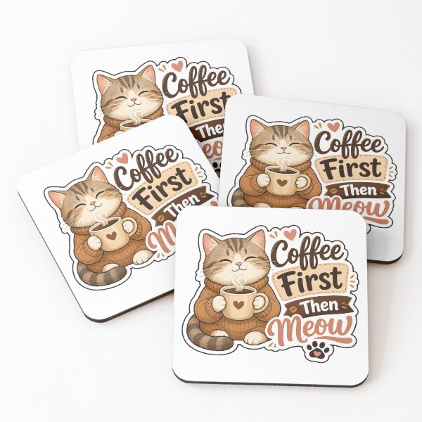 Item preview, Coffee First Then Meow Cute Cat Meme Design designed and sold by ArtsyExplorer.