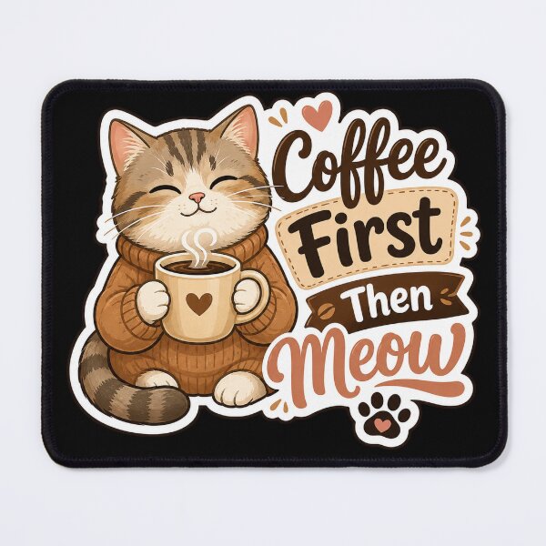 Item preview, Coffee First Then Meow Cute Cat Meme Design designed and sold by ArtsyExplorer.