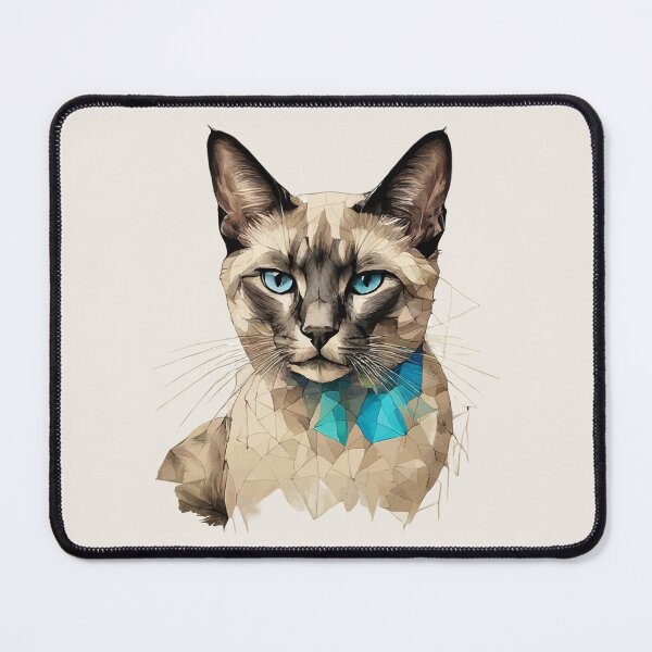 Item preview, Geometric Siamese Cat Art – Modern Pet Art designed and sold by Tklezardesigns.