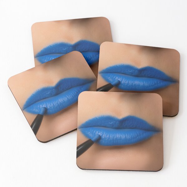 Item preview, Electric Blue Lips Makeup Art designed and sold by BlueMandarin.