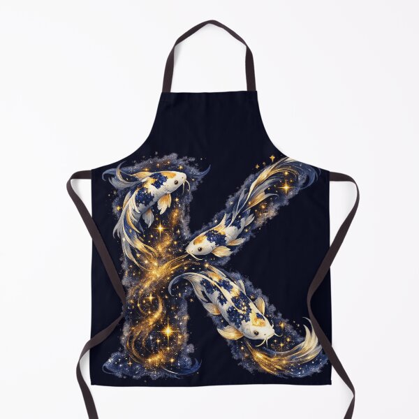 Item preview, Letter K Koi Fish Gold Sparkle Navy Blue Monogram Gift designed and sold by irfanshikh.