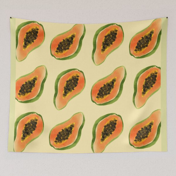 Item preview, Watercolor Papaya Fruit Tropical Seamless Pattern designed and sold by samahl_l.