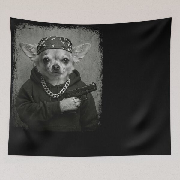 Item preview, Chihuahua Urban Dog Bandana Chain Hoodie Pup designed and sold by d247.