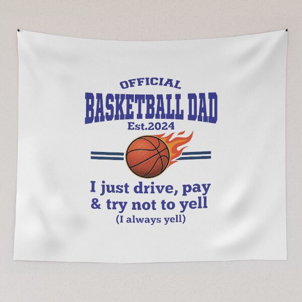 Item preview, Official Basketball Dad Est 2024 – Funny Basketball Dad Gift – I just Drive, Pay and Try Not Yell designed and sold by inkframe.