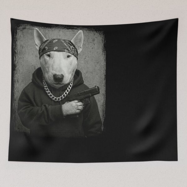 Item preview, Bull Terrier Dog Pistol Bandana Streetwear designed and sold by d247.