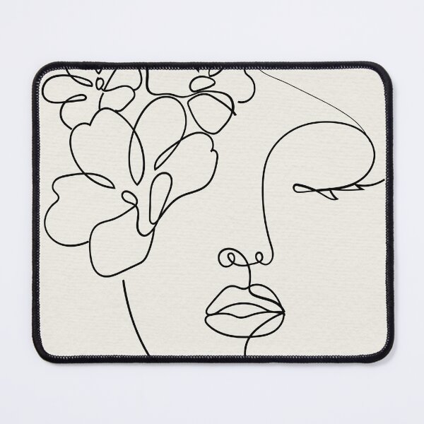 Item preview, Minimalist Woman Face Line Art with Flowers - Abstract Floral Female Portrait designed and sold by Mora Lisa.