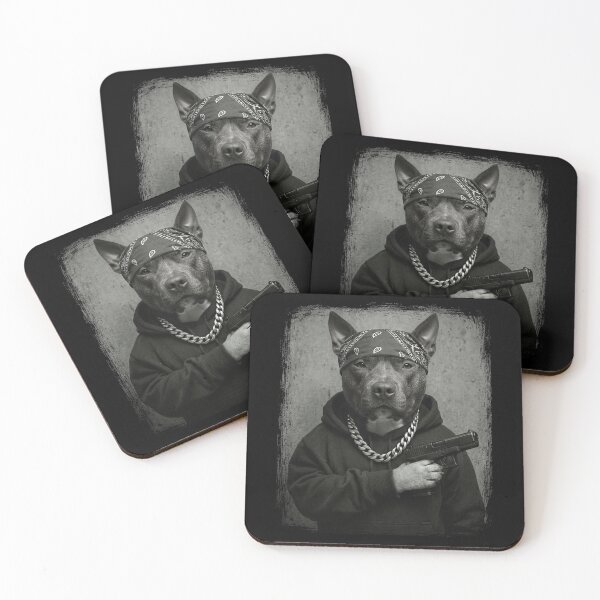Item preview, Tough Pitbull Dog Bandana Hoodie Chain designed and sold by d247.