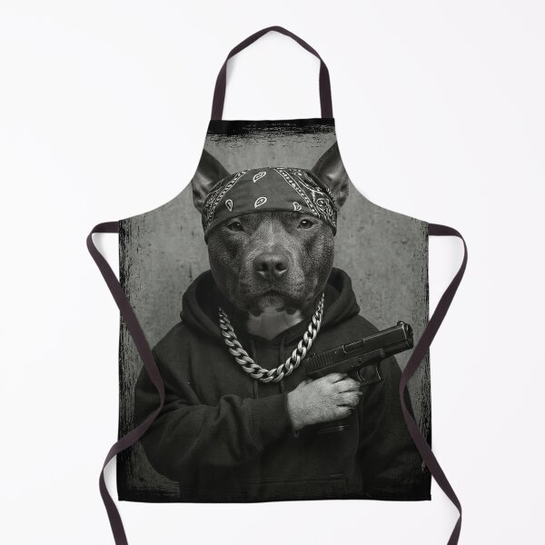 Item preview, Tough Pitbull Dog Bandana Hoodie Chain designed and sold by d247.