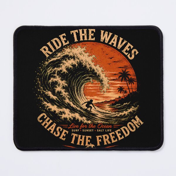 Item preview, Ride The Waves Chase The Freedom Vintage Surf Sunset T-Shirt designed and sold by saamessart.
